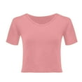 thumbnail image 6 of Black T Shirt Women, Comdrip Women's T Shirts Short Sleeve Color Block/Solid Tops Casual Summer Tees Short Sleeve Shirts for Women Pink M, 6 of 8