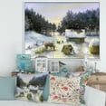 thumbnail image 2 of Designart 'Cottage Covered In Snow With Winterscene' Country Framed Canvas Wall Art Print, 2 of 5
