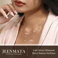 thumbnail image 6 of JeenMata 1 Carat Lab Grown Diamond Five Stone Bezel Station Necklaces - in 18K Yellow Gold Plating Necklace for Women, Female, Adult, 6 of 8
