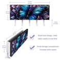 thumbnail image 3 of PhooArto Key Holder for Wall Decorative with 5 Key Hooks, Blue Butterfly Purple Flower Holders Wall Mount Organizer with Mail Key Rack, Self Adhesive, 3 of 7