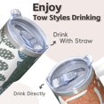 thumbnail image 4 of 20oz Insulated Mug with Lid & Straw - Stainless Steel Double Wall Vacuum Travel Tumbler, Leakproof Thermal Coffee Cup, Bohemian Print, 4 of 5