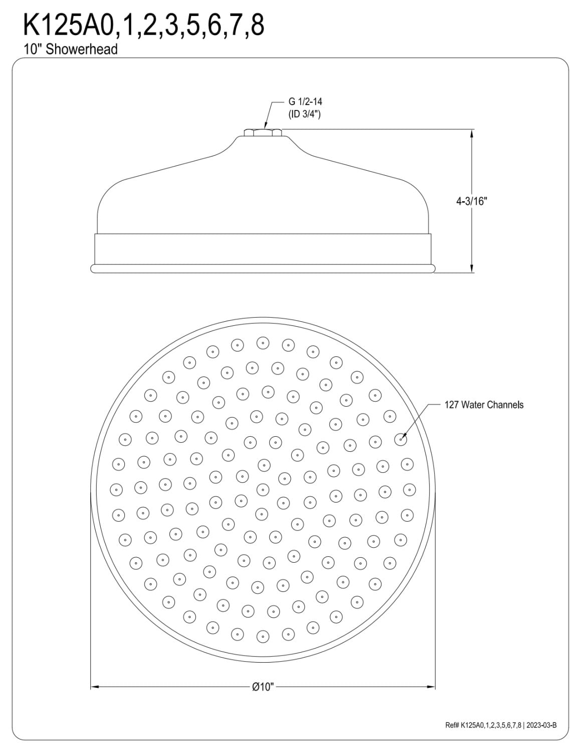 Kingston Brass K125A1 Victorian 10" Raindrop Shower Head, Polished Chrome
