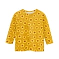thumbnail image 4 of Cute Summer Tops for Girls Size 6-7 Soft Casual 3/4 Sleeve Crew Neck Girls Shirts Funny Daisy Printed Tees Girls Clothes Blouse T-Shirt Yellow 3-4 Years, 4 of 5