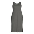 thumbnail image 5 of Terra & Sky Women's Plus Size Ribbed Midi Tank Dress, 5 of 5