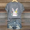 thumbnail image 2 of VBTAPA Happy Easter Shirts for Women Funny Cute Bunny Shirt 2025 Easter Tshirt Rabbit Graphic T Shirts Trendy Casual Short Sleeve Tops Gray L, 2 of 5