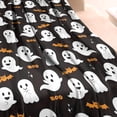 thumbnail image 3 of Halloween Ghosts and Bats Pattern Blanket,Comfortable Soft Flannel Throw Blanket,All Season,Warm Lightweight Blankets for Sofa Bed Couch Living Room Chair,40"x50", 3 of 4