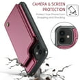 thumbnail image 5 of Mantto Case for iPhone 12/iPhone 12 Pro with Card Holder, Retro PU Leather RFID Blocking Credit Card Slots Double Magnetic Clasp Flip Kickstand Shockproof Phone Cover for iPhone 12/12 Pro,Winered, 5 of 9