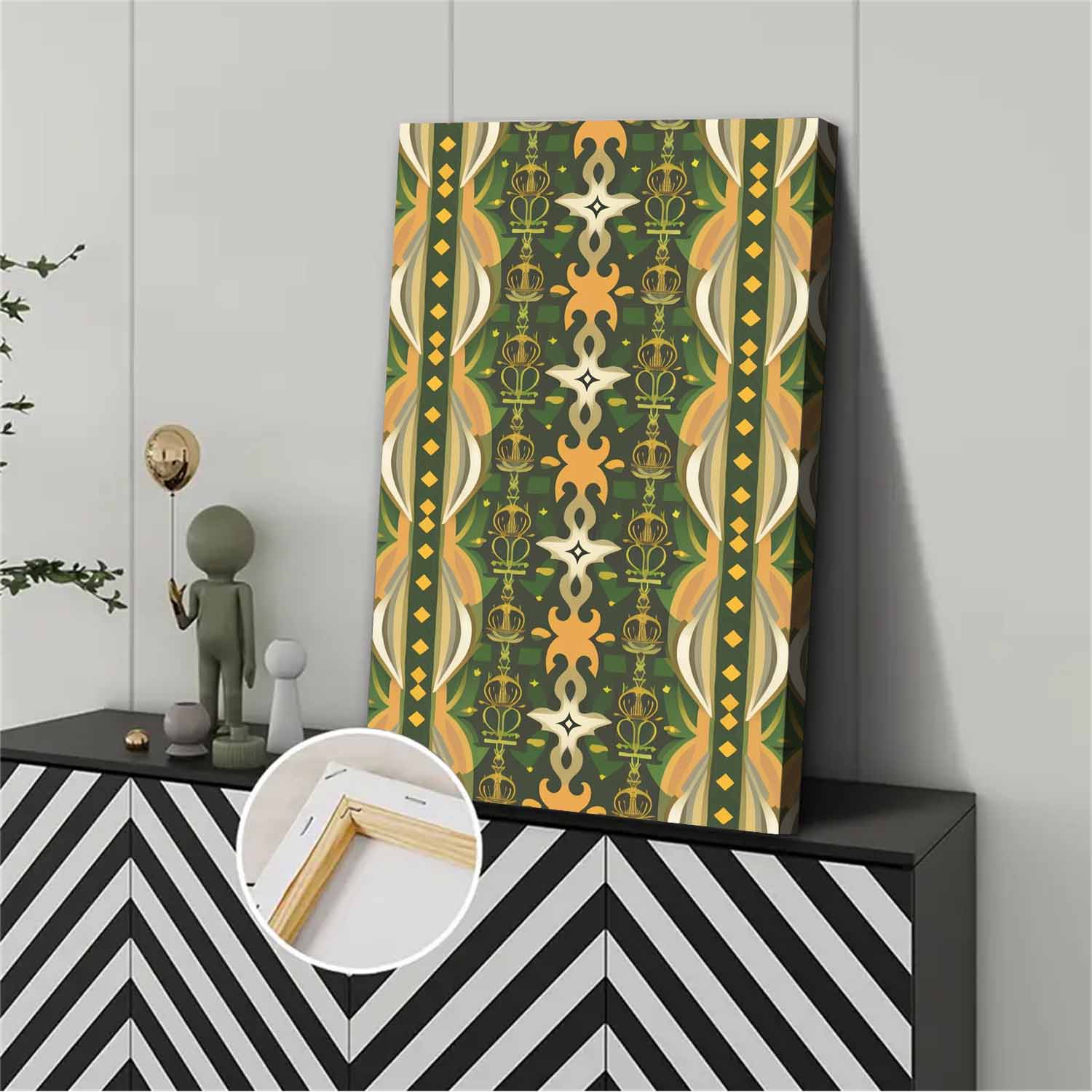 Abstract Green And Yellow Geometric Canvas Wall Art - Walmart.com