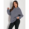 thumbnail image 5 of Womens Oversized Hoodies Fleece Sweatshirts Fall Fashion Pullover Sweaters Winter Clothes Dark Gray M, 5 of 9