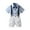 White, variant on Itsun Toddler Boy Outfits,Boys Gentlemen's Clothing Summer Short Sleeve Top Bib Shorts Tie Three-Piece Set White 6-7 Years