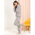 thumbnail image 4 of Pijama De Franela Lindo Impreso Manga Larga Top Y Pantalones Para Dormir Ropa De Dormir Suave Conjuntos Invierno Para Mujeres Leopardo S Unique Bargains Pijama, 4 of 6