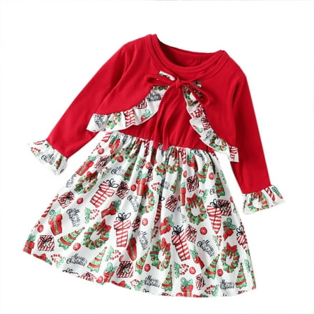 

TJAZFJPA Big Sister Little Sister Matching Outfits Dresses Toddler Girls Sleeveless Christmas Cartoon Santa Prints Princess Dress Ruffles Robe Cloak Set Girls Spring and Autumn Two Piece Set