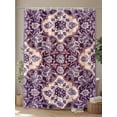 thumbnail image 4 of Boanket Polyester Fabric Purple Boho Shower Curtain, Farmhouse Ethnic Abstract Floral Pattern Waterproof Bathtub Curtain Bathroom Decor Set with Hooks 54 x 78 Inches,, 4 of 6