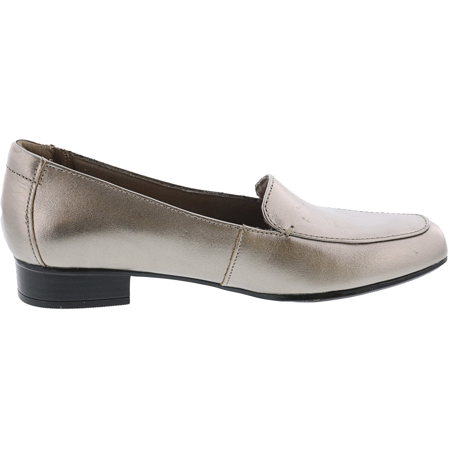 Clarks Women s Juliet Lora Leather Pewter Ankle High Loafers Slip On 7N Walmart