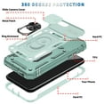 thumbnail image 6 of JTCASES for iPhone 7 Case, Sliding Camera Cover+ Rotating Ring Kickstand + Magnetic Car Mount + Inside Card Holder, Bracket Shockproof Frame Anti-drop PC TPU Heavy Duty Protection, Green, 6 of 11