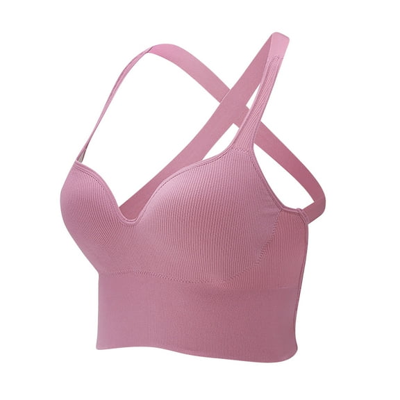 Ashirexll Women's Sports Bras, Sports Bras for Women Large Bust, Women's Integrated without Steel Ring Fixed Gathering Cup Sports Yoga Underwear