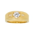 thumbnail image 4 of Mens 14K Gold Plated Sterling Silver Cubic Zirconia Solitaire Ring, 4 of 6