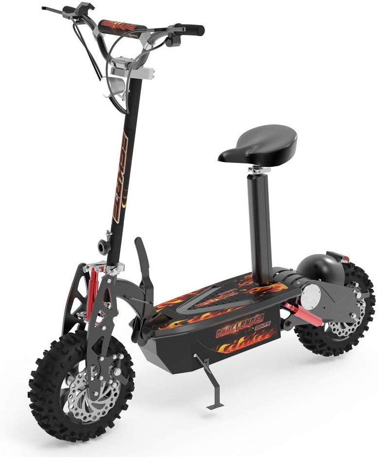 Folding Electric Scooter with Large Wheels Powerful 36V Long Range Black 