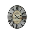thumbnail image 1 of Creative Co-Op Distressed Wood Wall Clock, 29" Oval, Grey, 1 of 2