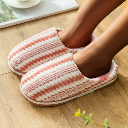 

uikmnh Warm Slippers Warm Furry Slippers Women Slippers Shoes Keep Shoes Flat Home Couples SlipOn Women s Slipper 7.5