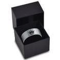 thumbnail image 3 of Tungsten Crown King Queen Heir Band Ring 8mm Men Women Comfort Fit Gray Flat Cut Brushed Polished, 3 of 4