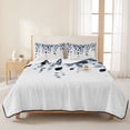 thumbnail image 3 of Twin XL Quilt Set 68''x98'', Blue Eucalyptus Leaves Lightweight Summer Bedspread Coverlet Set with 2 Pillow Shams, Summer Botanical Watercolor Breathable All Season Quilt Bedding for Dorm/Guest Room, 3 of 9