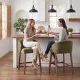 thumbnail image 5 of Guyou Modern Bar Stools Set of 4, 26" Counter Height Bar Stools with Footrests, Chenille Upholstered Kitchen Island Chairs for Dining Rooms, Kitchens, and Bars, Green, 5 of 10