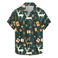 thumbnail image 2 of Rciityk Black Mens Christmas Holiday T Shirt Summer Casual Short Sleeve Button Up Shirts Vacation Hawaiian Snowflake Xmas Tree Print Tshirt, 2 of 5