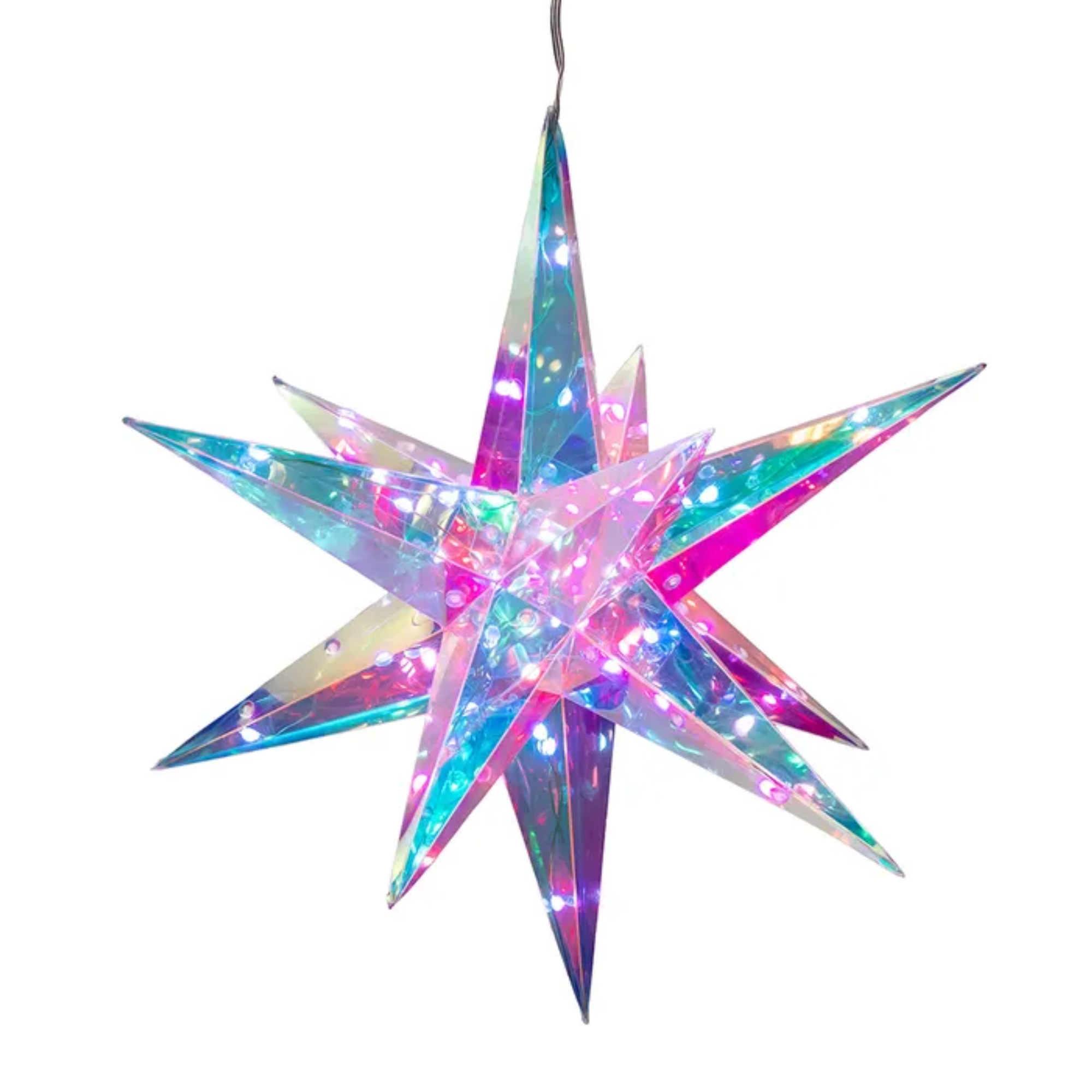 Kurt Adler Pre-Lit RGB Smart LED Holographic Starburst, 13.25in