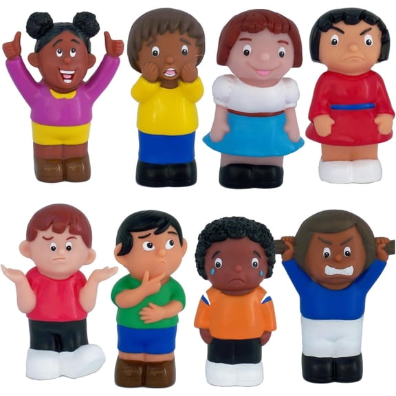Get Ready Kids Friends with Feelings, Multicultural Emotions Figurines, 5.5", Set of 8