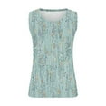 thumbnail image 4 of Plus Size Tank Tops for Women Sleeveless Round-Neck Plus Tunic Blouse Casual Loose Summer Tank Mint Green XXXL, 4 of 5