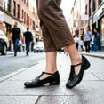 thumbnail image 2 of Shrysg Women's Vintage Mary Jane T-Strap Low Heel Loafers Soft Faux Leather Daily Casual Dress Shoes Black, 2 of 6