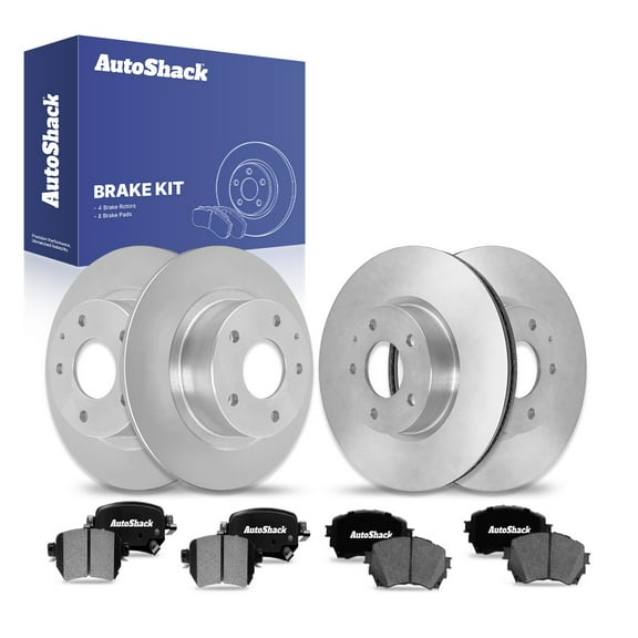 AutoShack Front Vented & Rear Solid Brake Rotors   Ceramic Pads 12-PC Brake Kit Replacement for 2016-2018 Mazda 6