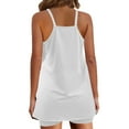 thumbnail image 3 of QATAINLAV Today Prime Sales! Womens Summer Mini Romper Dress Sleeveless V Neck Spaghetti Strap Outfits Built in Shorts 2 Piece Workout Tennis Short Dress Sets White L, 3 of 7