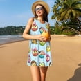 thumbnail image 3 of Fotbe Cute Cartoon Owls 3 Vestido de Verano sin Mangas para Mujer – Vestido Midi Línea A, Estilo Camiseta Floral, Vestido Playero Casual y Fluido, 3 of 7