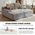 thumbnail image 3 of Liaroo 78.7" Double Chaise Lounge Chair Indoor, Oversized Boneless Sofa Bed, Deep Seat Sleeper Couch Reading Chairs, Cloud Sofas with Cup Holder & Side Pocket for Living Room, No Assembly Required, 3 of 12