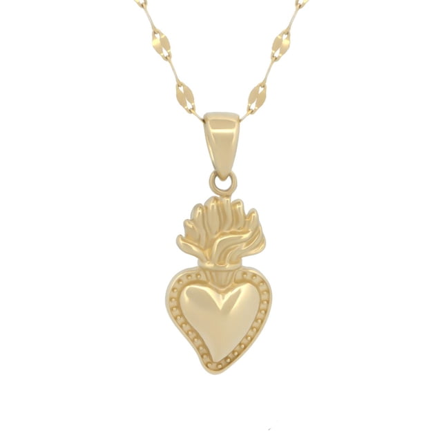 Cadena Gargantilla Sagrado Corazón de Jesus Oro Solido 10k