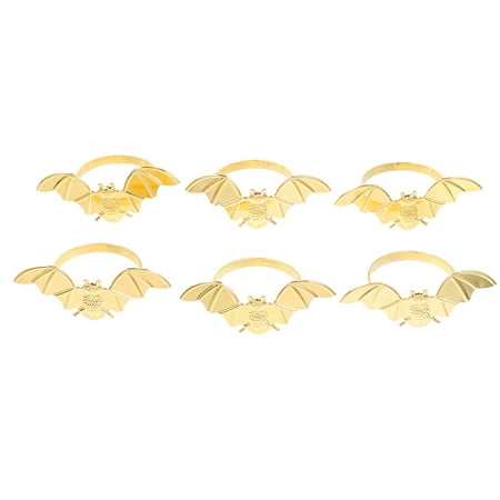 

6Pcs Portable Party Napkin Rings for Novel Halloween Bat Napkin Buckles