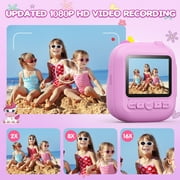 CAMCLID Kids Camera Instant Print, 2.4’‘ Instant Digital Camera with 32G Card & Print Paper, Birthday Gifts for Boys Girls Age 3-12(Purple)