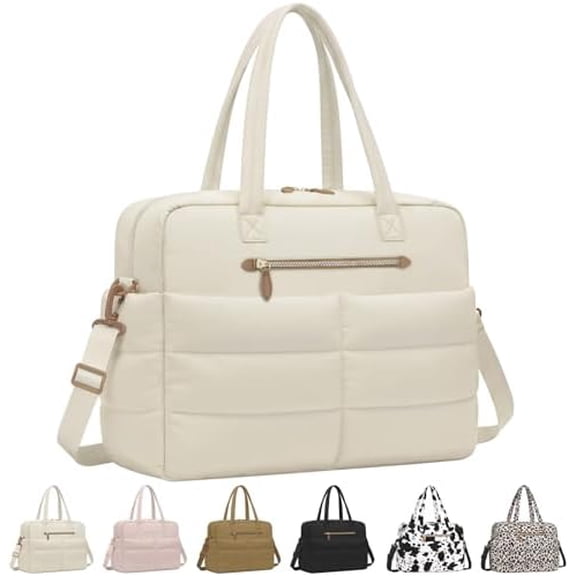 Travel Duffel Bags, Weekender Bags for Women Men Gym Duffel Bag Personal Item Travel Bag Foldable Tote Carry On Overnight Workout Bag, Beige