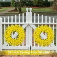 thumbnail image 4 of Large Summer Fall Wreaths for Front Door 26 Inch Fall Summer Door Wreath Autumn Wreaths for Front Door Wild Floral Wreath for Farmhouse Porch Wall Wedding Living Room Home Decor Aesthetic(Yellow), 4 of 17