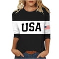 thumbnail image 2 of 250 Anniversary USA Shirt for Women 250Th Anniversary USA Shirt Womens 3/4 Patriotic Flag Print Tops American Indendence Day 1776-2026 T-shirt, 2 of 5