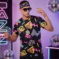 thumbnail image 6 of Alaiyaky 6 Pcs Mens 80s 90s Outfits Hip Hop Costumes Accessories Colorful T Shirt Set for Rock Disco Party, 6 of 8