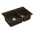 thumbnail image 3 of Karran QT-711 Drop-In Brown Quartz Composite 33 in. 1-Hole 60/40 Double Bowl Kitchen Sink, 3 of 12