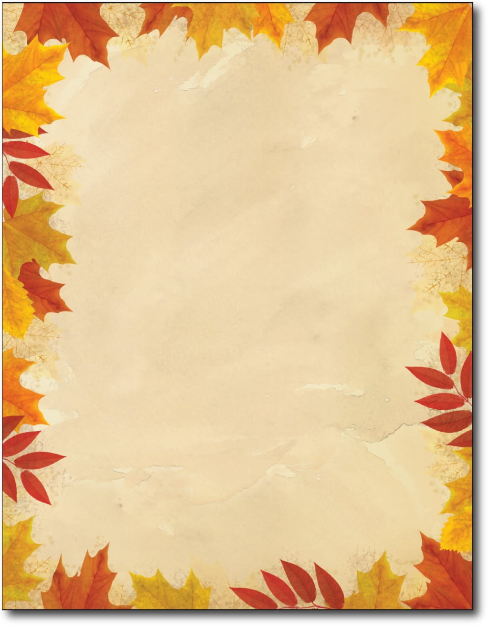 Autumn Leaves Border Letterhead Paper 80 Sheets Walmart