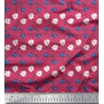 thumbnail image 1 of Soimoi Pink Cotton Poplin Fabric Swirl & Daisy Floral Printed Craft Fabric by the Yard 42 Inch Wide, 1 of 1