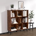 thumbnail image 3 of Wooden Cube Book Shelf with Legs,3 Tier Bookshelf, Open Bookcase Cube Shelf Storage Organizer for Bedroom, Living Room, Office, Study Room, Natural Oak (Rustic Brown, 8-Cube), 3 of 13