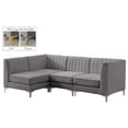 thumbnail image 4 of Meridian Furniture Alina Grey Velvet Modular Sectional, 4 of 18