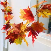 5.74Ft Fall Maple Leaf Garland,Hanging Vine Garland Artificial Autumn Foliage Garland for Home Wedding Fireplace Party Christmas Thanksgiving Decor