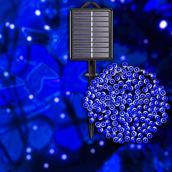 YIMIA Blue 170FT Solar LED String Lights, 400 LEDs 8 Modes IP65 1200mAh, Christmas Outdoor Decor for Garden Patio Yard